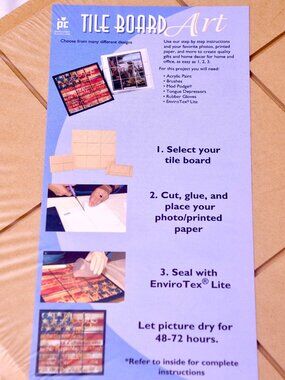 Tile Board Art Craft Kit DIY Photo Tile Board Home Decor Project New Sealed